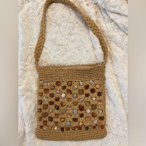 Purse crossbody Blue Miami rafia straw paper  weave faux   Gemstone  Boho Beach